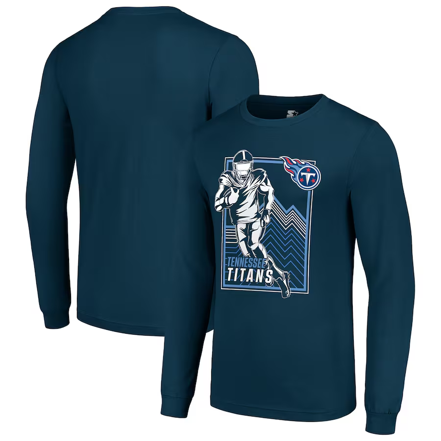 Men Tennessee Titans blue 2024 NFL Long sleeve T Shirts->nfl t-shirts->Sports Accessory